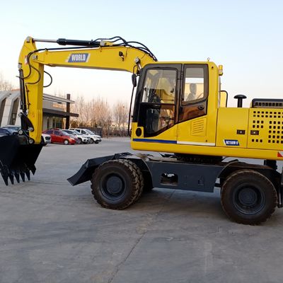Machine de creusement à roues jaune de moteur de Mini Excavator YUCHAI petite