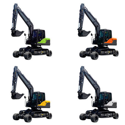Excavatrice jaune 9 Ton Hydraulic Compact Excavator de chenille de roue