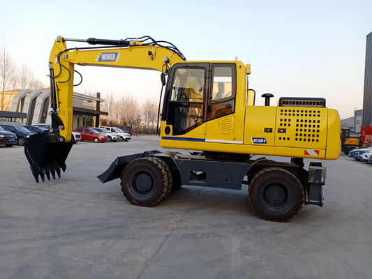 92 kW moteur mini excavateur à roues Max. rayon de creusement 8000MM 9,00-20/8 pneus