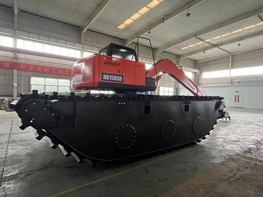 Chine Top Marque Non utilisé Excavateur amphibie HK150SD Avec 0,25 M3 Machine de nettoyage de rivière Longue portée Boom