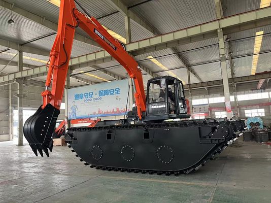 Excavateur amphibie HK150SD avec 0,25 à 0,5 M3 Machine de nettoyage de rivière Longue portée Boom