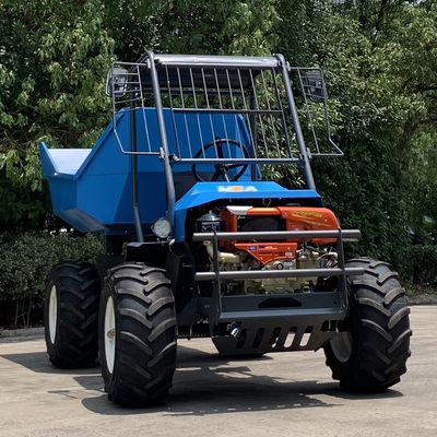 Mini direction articulée par tracteur vert d'agriculture avec le moteur doré de poissons